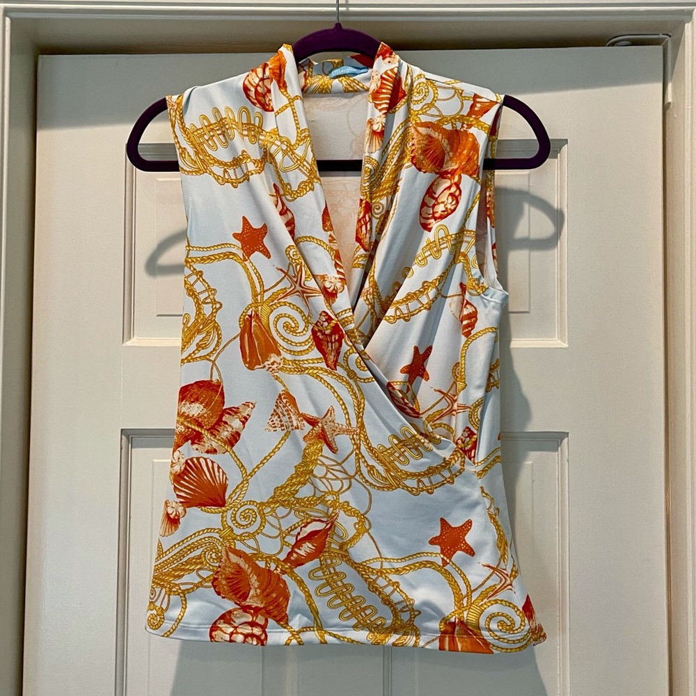 NWOT J. McLaughlin Gulf Sleeveless Wrap Top